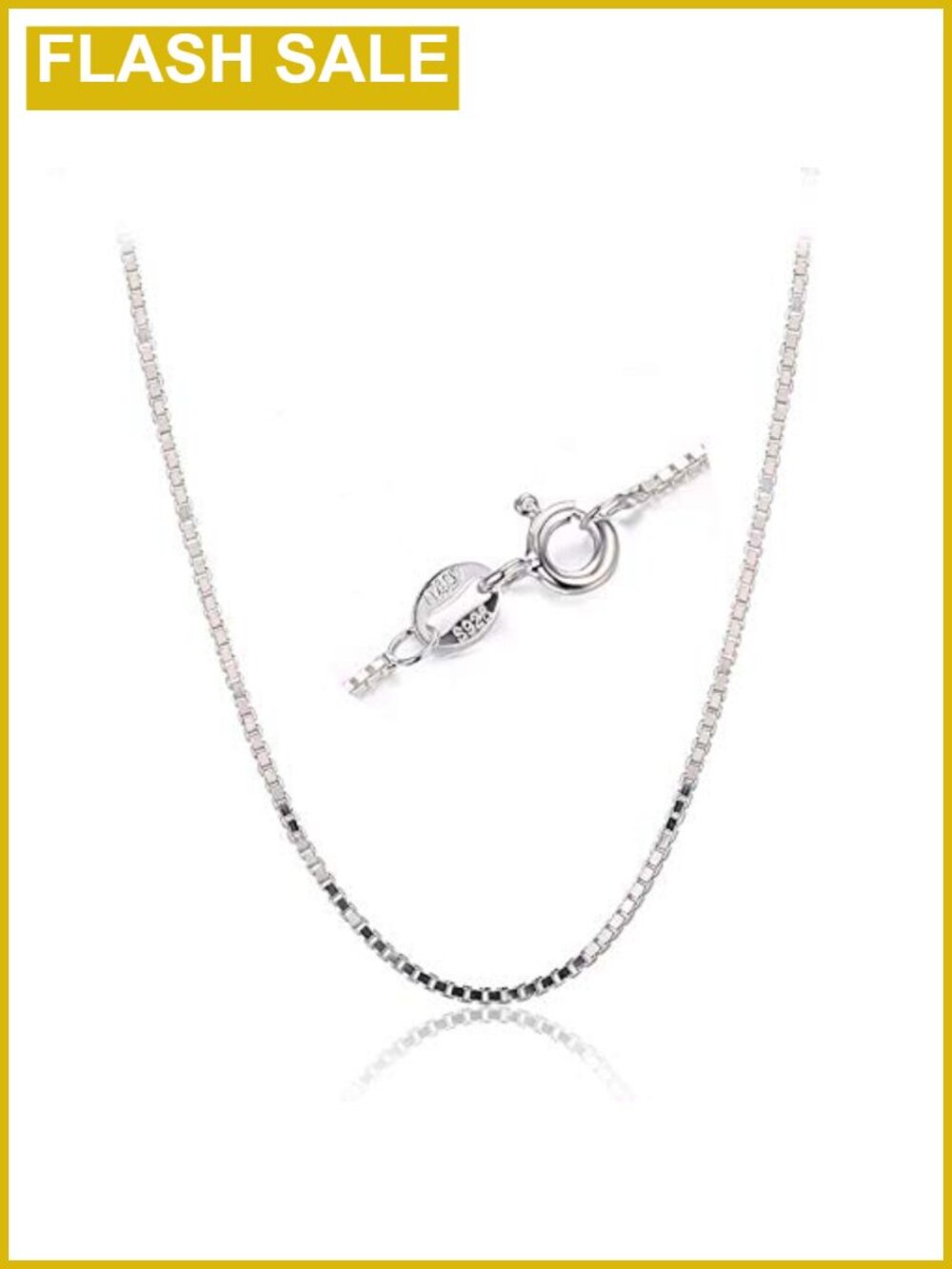 0.8mm Sterling Silver Box Chain Necklace 22 inch Delicate Italian Style